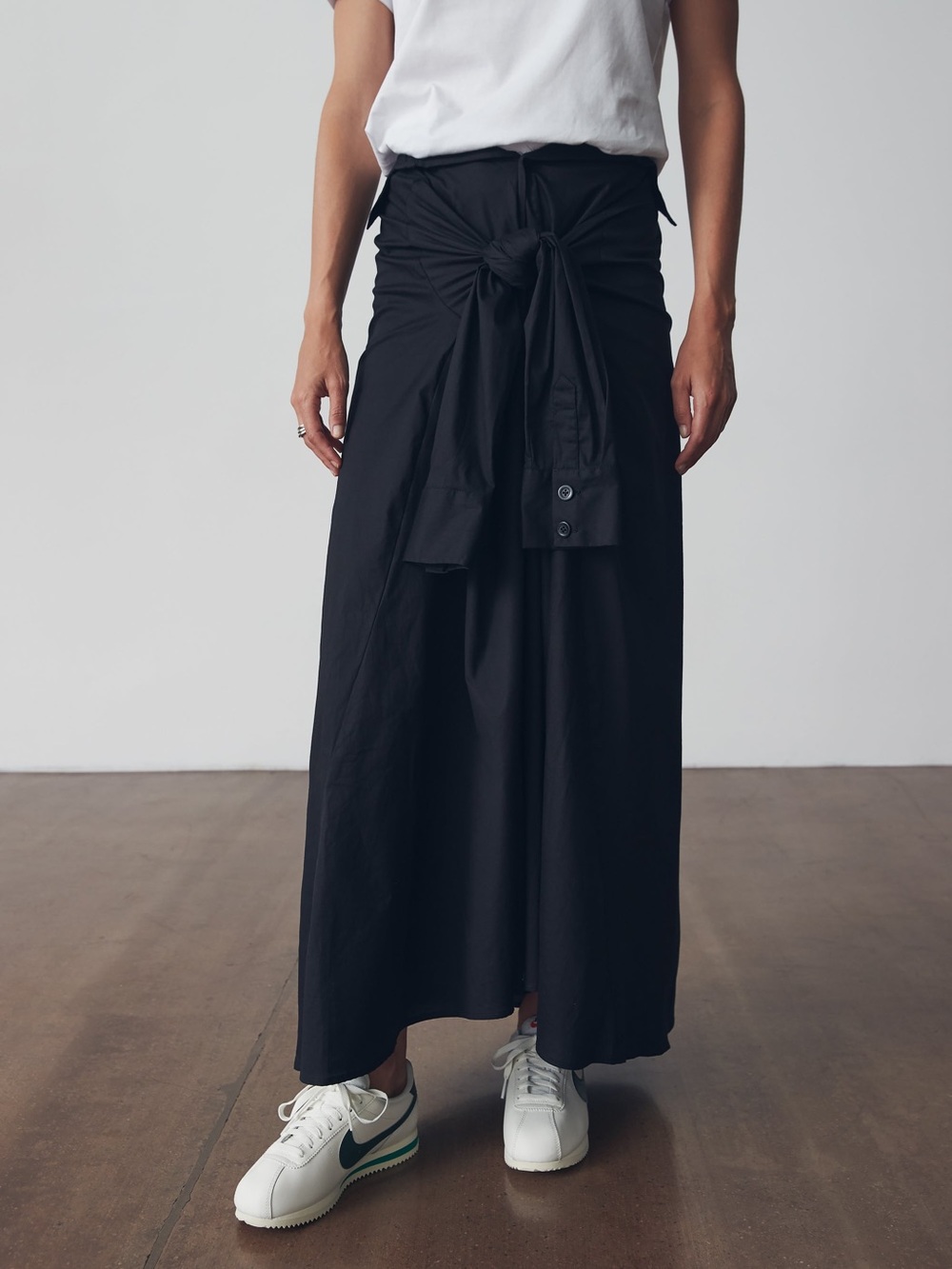 2-Way black poplin skirt or dress The Regular Program NWT sz small